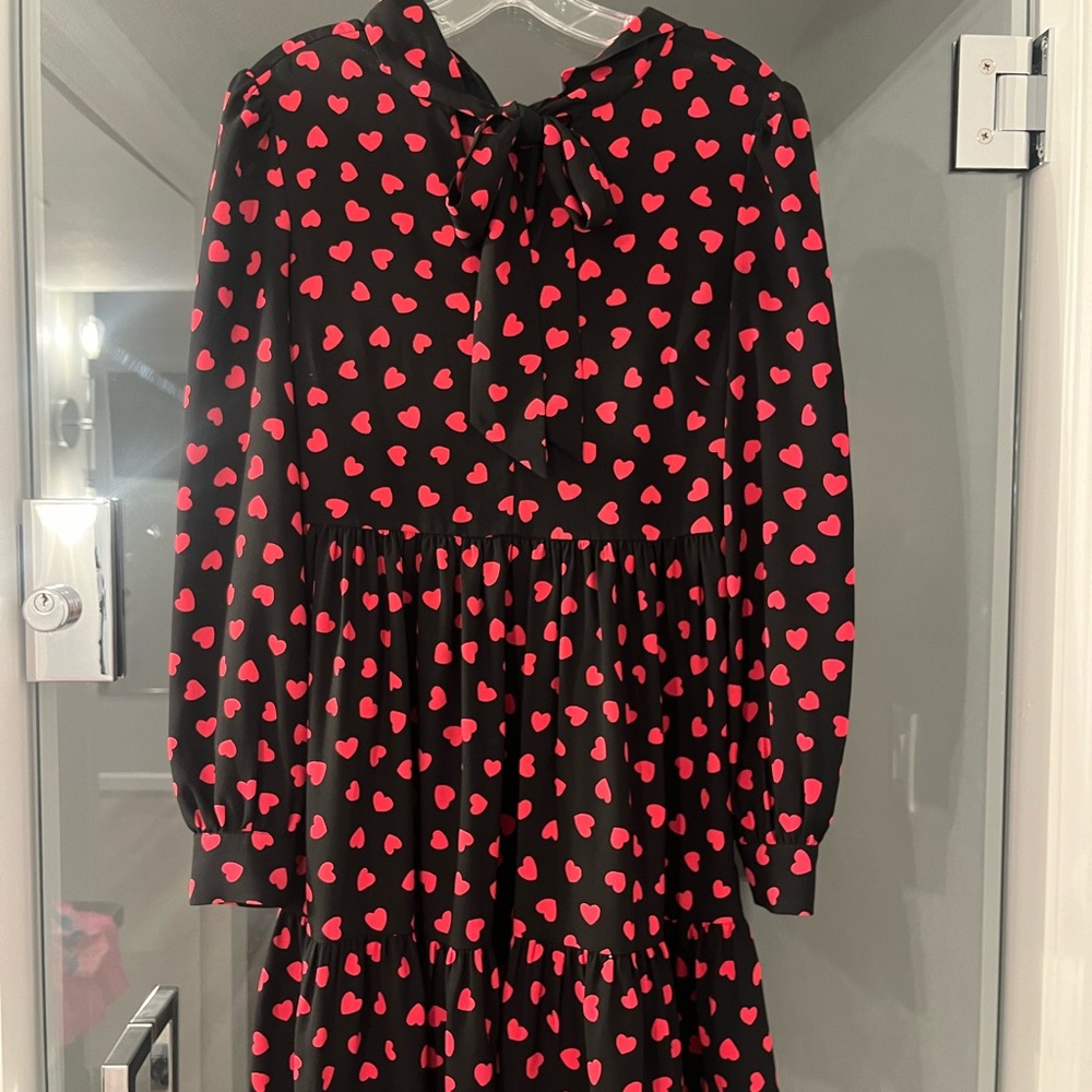 Kate Spade Red and Black Bishop Sleeve Sundress